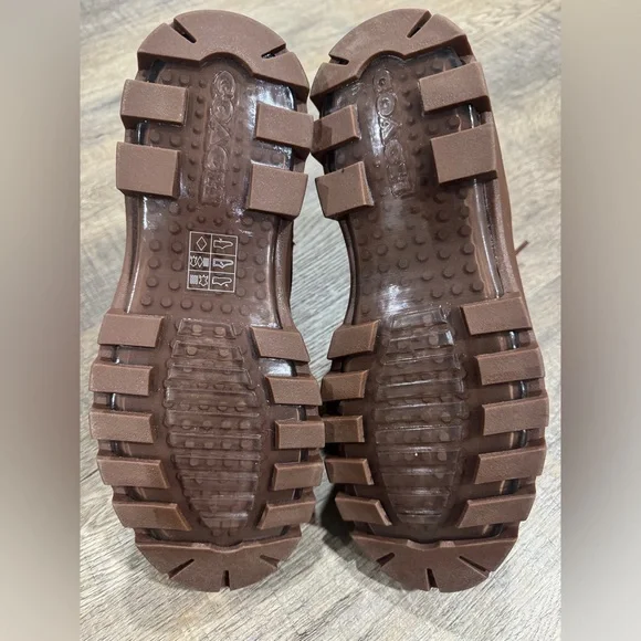 Coach City Sole Side Zip Lace Up Monogram Signature C Boots- Brown, Men’s 8D - Picture 9 of 12